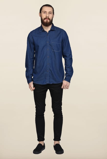 Turtle Blue Denim Casual Shirt Turtle Blue Denim Casual Shirt