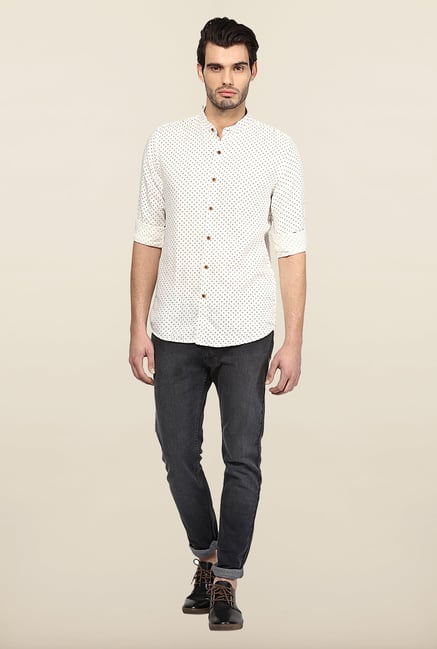 Turtle White Printed Casual Shirt Turtle White Printed Casual Shirt