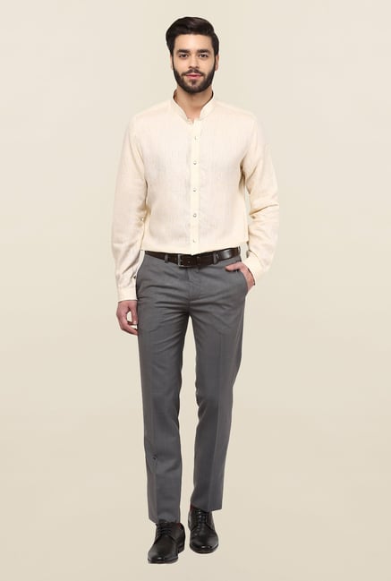 Turtle Beige Solid Casual Shirt Turtle Beige Solid Casual Shirt