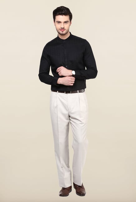 Turtle Black Textured Formal Shirt Turtle Black Textured Formal Shirt