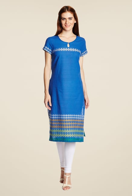Aurelia Indigo Printed Cotton Kurta Aurelia Indigo Printed Cotton Kurta