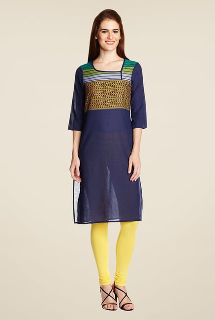 Aurelia Navy Printed Kurta Aurelia Navy Printed Kurta