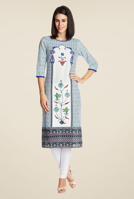 Aurelia White Cotton Printed Kurta Aurelia White Cotton Printed Kurta