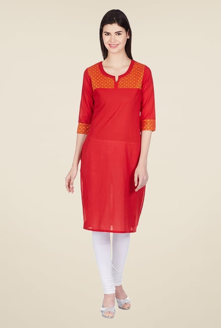 Aurelia Red Cotton Kurta Aurelia Red Cotton Kurta