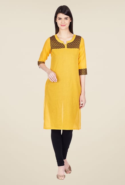 Aurelia Yellow Cotton Kurta Aurelia Yellow Cotton Kurta