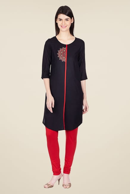 Aurelia Black Solid Kurta Aurelia Black Solid Kurta