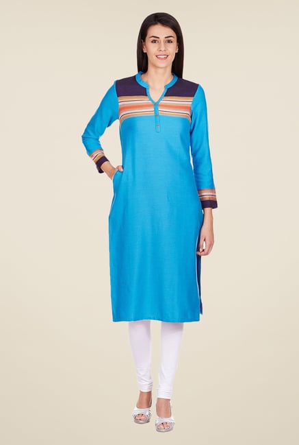 Aurelia Blue Regular Fit Kurta Aurelia Blue Regular Fit Kurta