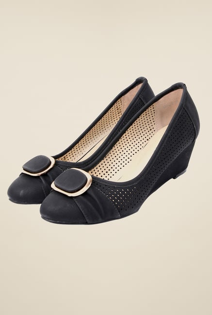 Solovoga Kwed Black Wedge Shoes Solovoga Kwed Black Wedge Shoes