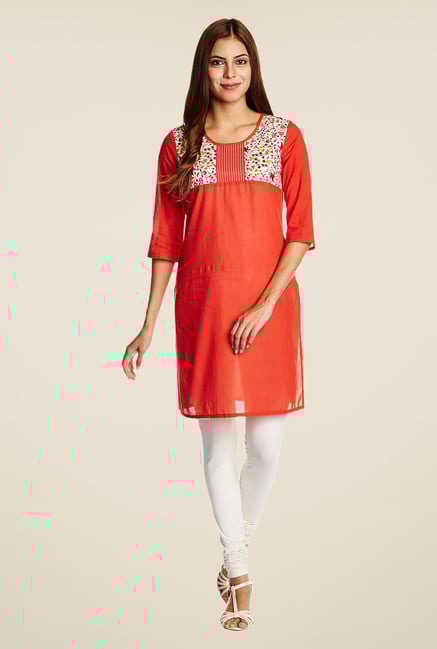 Aurelia Orange Printed Kurta Aurelia Orange Printed Kurta