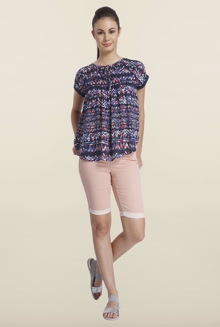 Only Navy Aztec Printed Top Only Navy Aztec Printed Top