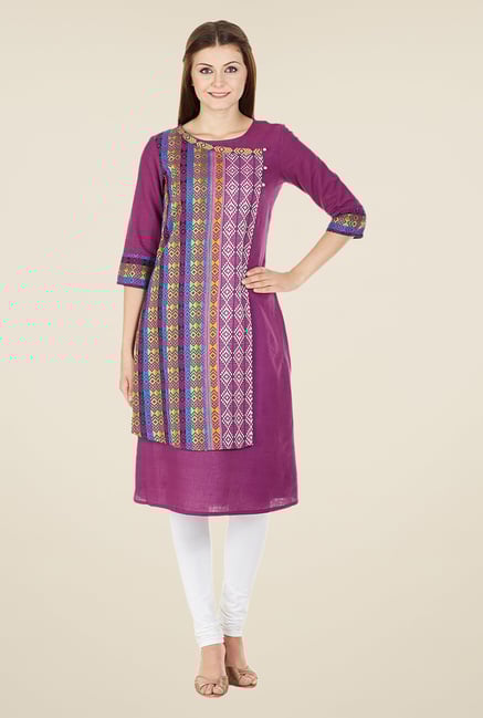 Aurelia Purple Printed Kurta Aurelia Purple Printed Kurta