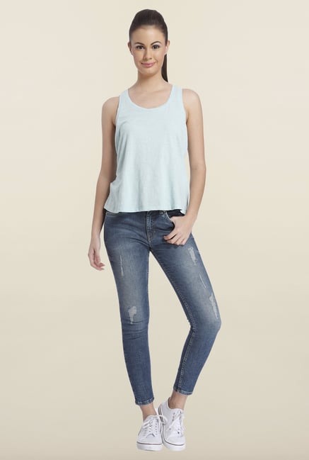 Only Light Blue Solid Tank Top Only Light Blue Solid Tank Top