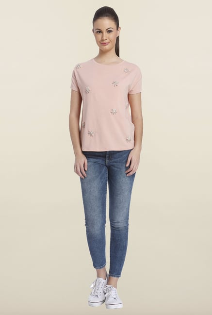 Only Misty Rose Embellished Top Only Misty Rose Embellished Top