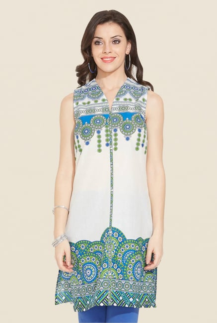 Aurelia White Bandhani Printed Kurta Aurelia White Bandhani Printed Kurta