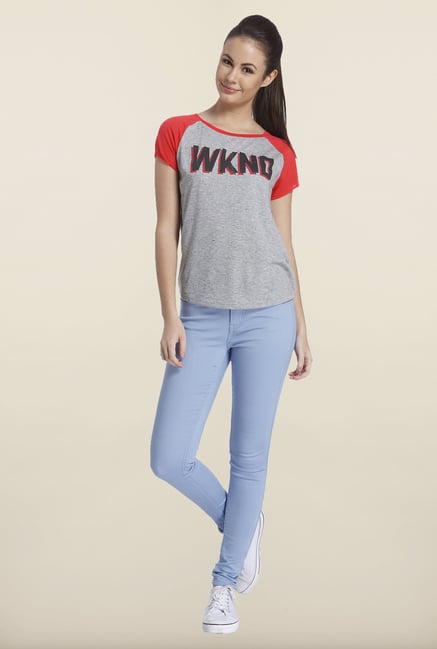 Only Light Gray Graphic Printed T-shirt Only Light Gray Graphic Printed T-shirt