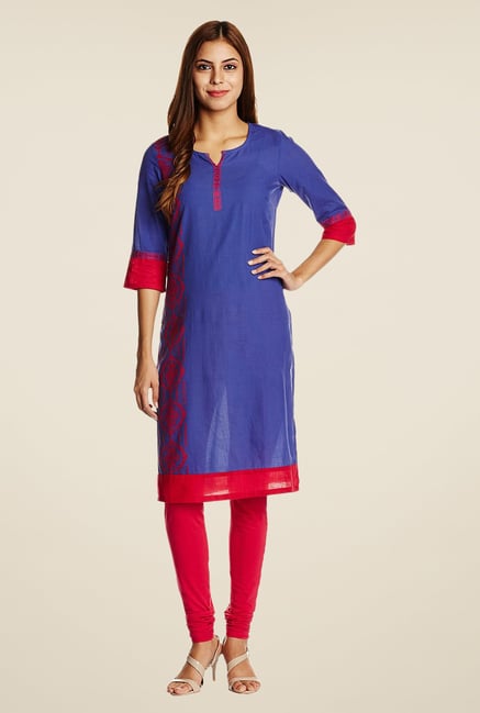 Aurelia Royal Blue Printed Kurta Aurelia Royal Blue Printed Kurta