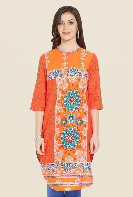 Aurelia Orange Cotton Kurta Aurelia Orange Cotton Kurta