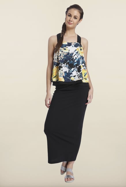 Only Yellow & Navy Printed Top Only Yellow & Navy Printed Top