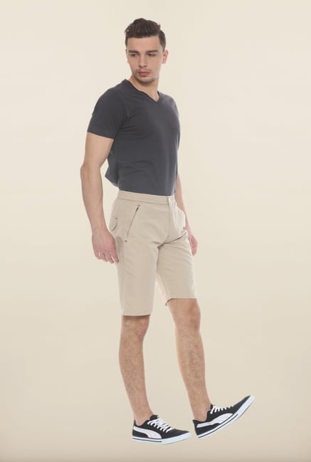 Sweet Dreams Beige Solid Jamaican Shorts Sweet Dreams Beige Solid Jamaican Shorts