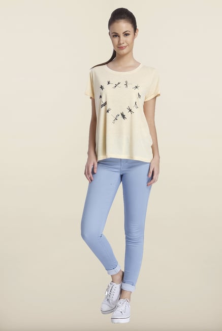 Only Yellow Printed T-shirt Only Yellow Printed T-shirt