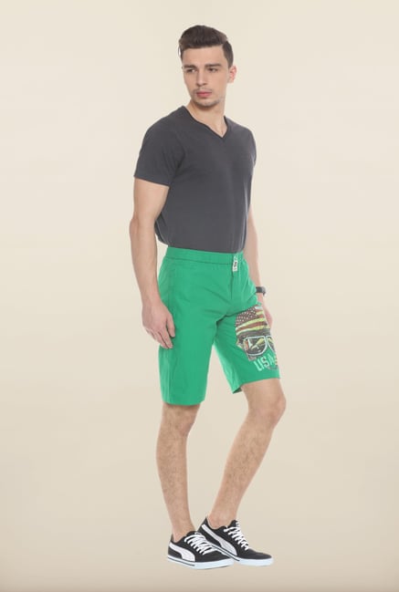 Sweet Dreams Green Cotton Jamaican Shorts Sweet Dreams Green Cotton Jamaican Shorts