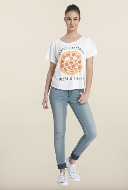 Only White Graphic Printed T-shirt Only White Graphic Printed T-shirt