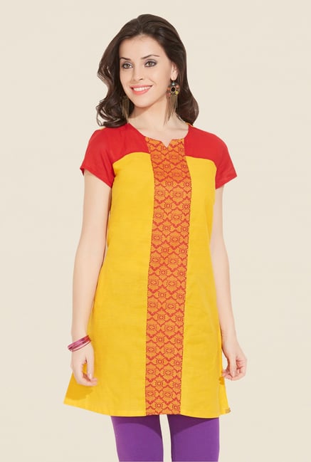 Aurelia Yellow Printed Kurti Aurelia Yellow Printed Kurti
