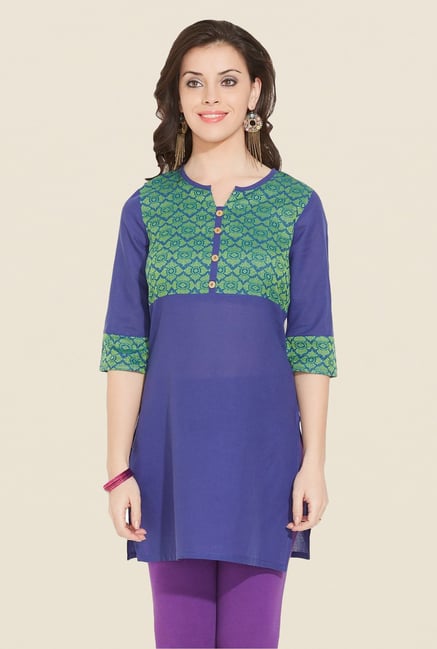 Aurelia Navy Bandhani Printed Kurti Aurelia Navy Bandhani Printed Kurti