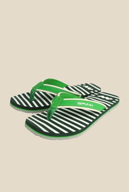 Spunk Striper Green Slippers Spunk Striper Green Slippers