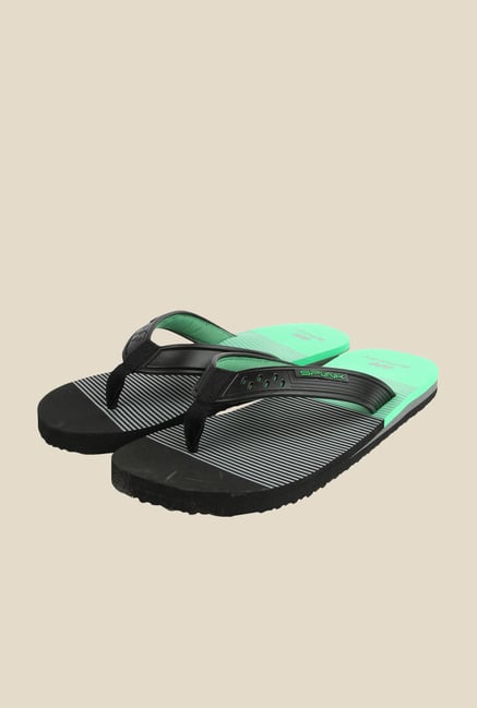 Spunk Vista Black & Green Slippers Spunk Vista Black & Green Slippers
