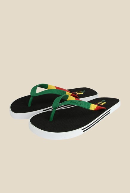 Spunk Rainbow Green & Black Slippers Spunk Rainbow Green & Black Slippers