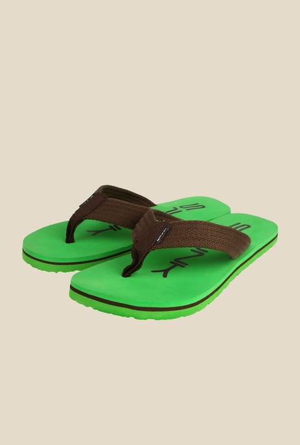 Spunk Sprint Brown & Mint Green Slippers Spunk Sprint Brown & Mint Green Slippers