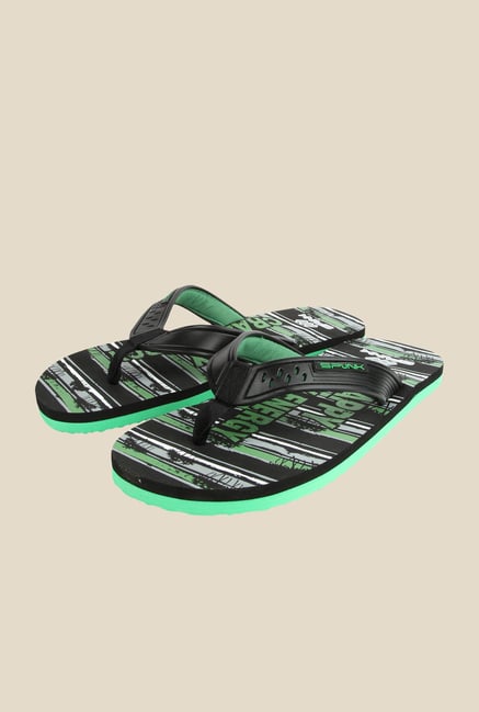 Spunk Rio Black & Green Slippers Spunk Rio Black & Green Slippers