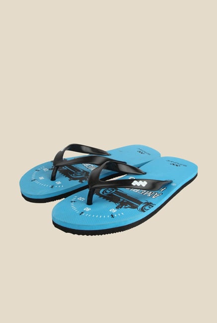 Spunk Vintage Black & Blue Slippers Spunk Vintage Black & Blue Slippers