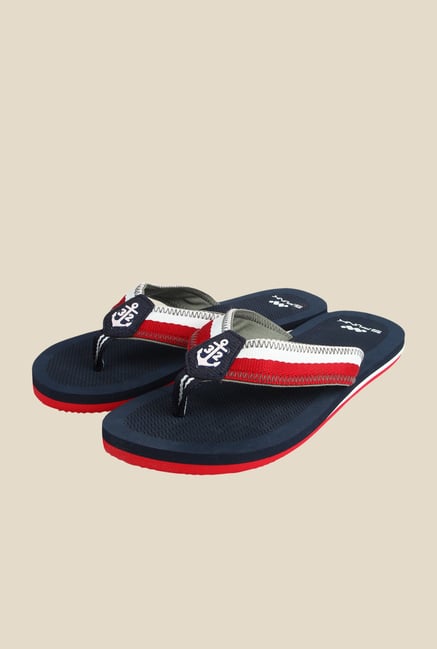 Spunk Lodgy White & Navy Slippers Spunk Lodgy White & Navy Slippers