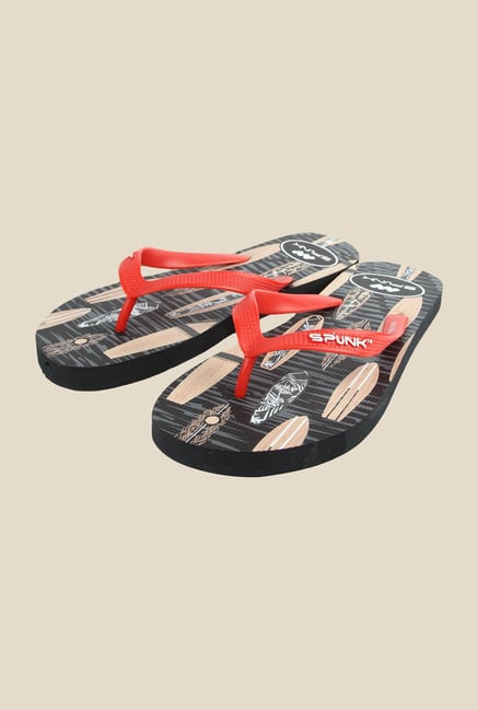 Spunk Surfy Red & Black Slippers Spunk Surfy Red & Black Slippers