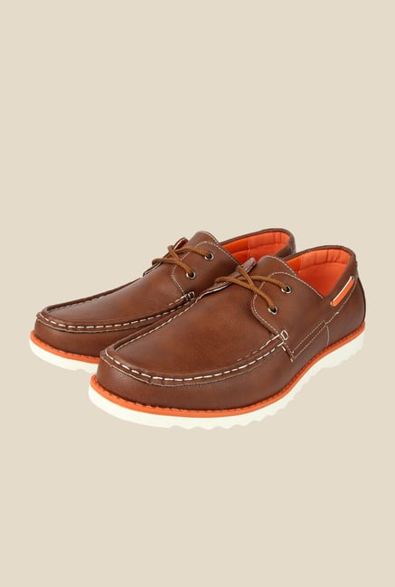 Spunk Ciaz Brown & Orange Boat Shoes Spunk Ciaz Brown & Orange Boat Shoes