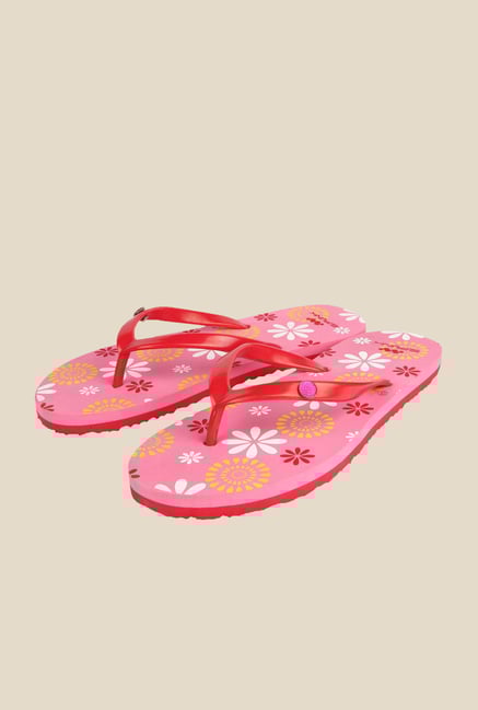 Spunk Flora Red & Pink Flip Flops Spunk Flora Red & Pink Flip Flops