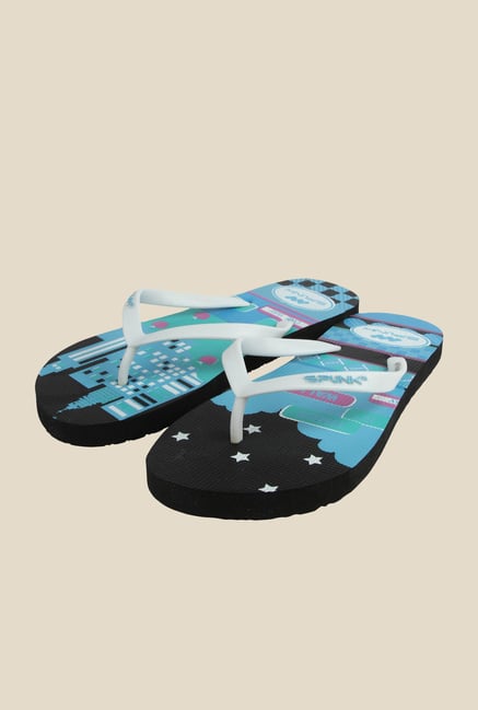 Spunk Citylight White & Blue Flip Flops Spunk Citylight White & Blue Flip Flops