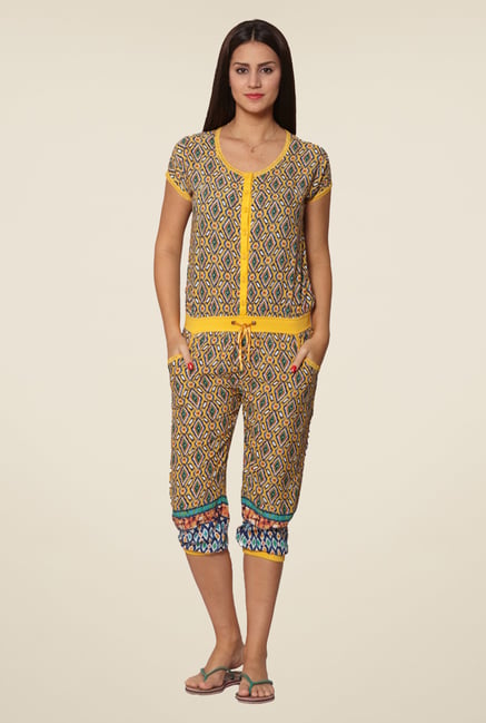 Sweet Dreams Yellow Printed Capri Set Sweet Dreams Yellow Printed Capri Set