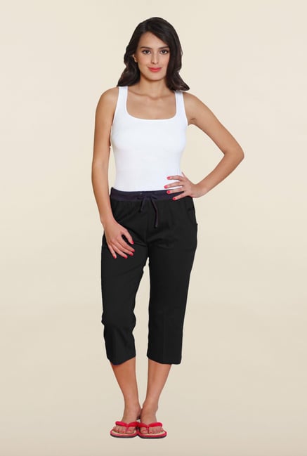 Sweet Dreams Jet Black Cotton Capri Sweet Dreams Jet Black Cotton Capri