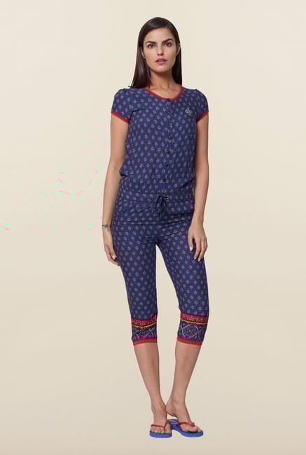 Sweet Dreams Navy Printed Capri Set Sweet Dreams Navy Printed Capri Set