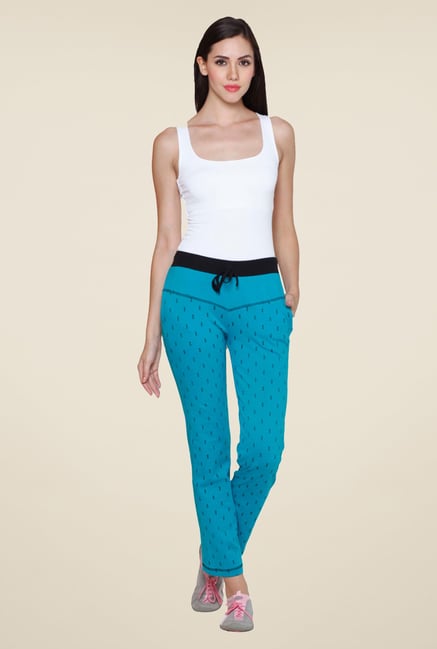 Sweet Dreams Sky Blue Printed Track Pant Sweet Dreams Sky Blue Printed Track Pant