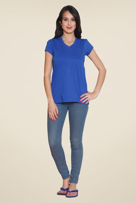 Sweet Dreams Blue Solid V Neck T Shirt Sweet Dreams Blue Solid V Neck T Shirt