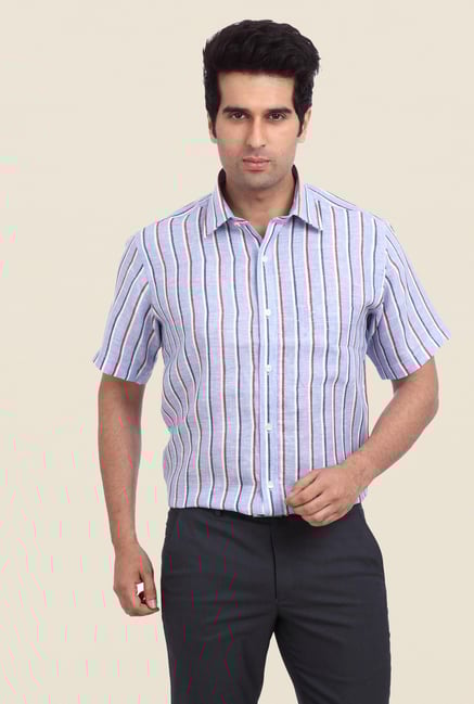 Raymond Blue & White Striped Linen Shirt Raymond Blue & White Striped Linen Shirt