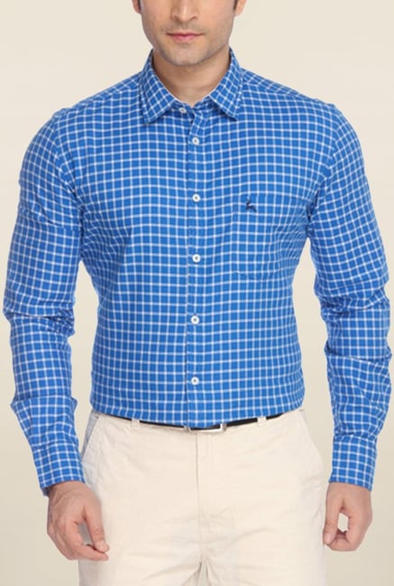 Parx Blue & White Checks Shirt Parx Blue & White Checks Shirt