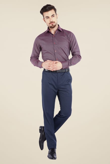 Raymond Maroon Solid Shirt Raymond Maroon Solid Shirt