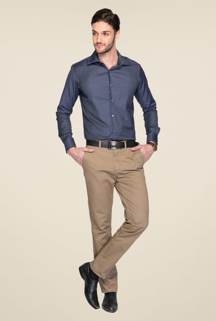Raymond Navy Printed Shirt Raymond Navy Printed Shirt
