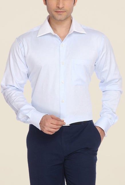Raymond Light Blue Solid Shirt Raymond Light Blue Solid Shirt