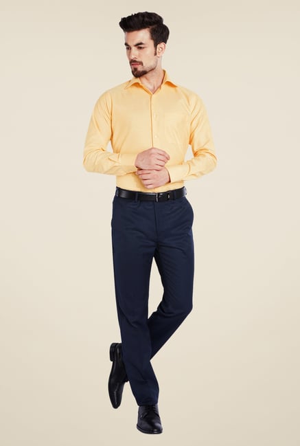 Raymond Orange Solid Shirt Raymond Orange Solid Shirt